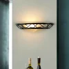 Easylight Alabaster Glas Wandleuchte Schwarz ATHEN rustikal< Wandleuchten|Flurlampen