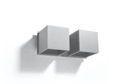 Sollux Aluminium Wandleuchte Grau eckig Up Down 2x G9 GEO< Moderne Lampen|Küchenlampen