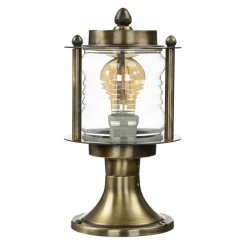 Lido Antike Außenleuchte Sockellampe MYKO Echt-Messing< Rustikale Lampen|Messinglampen