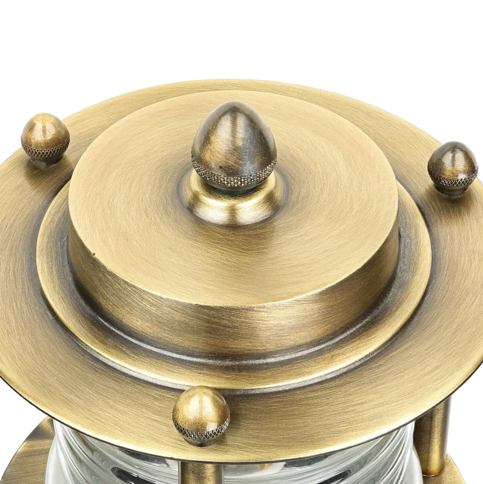 Lido Antike Außenleuchte Sockellampe MYKO Echt-Messing< Rustikale Lampen|Messinglampen