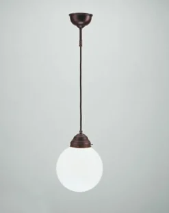 Berliner Messingleuchten Antike Hängelampe blendarm Messing Glaskugel E27 Ø20 cm< Hängelampen|Bürolampen