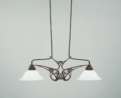 Berliner Messingleuchten Antike Hängelampe Messing Glas E27 73 cm blendarm< Hängelampen|Bürolampen