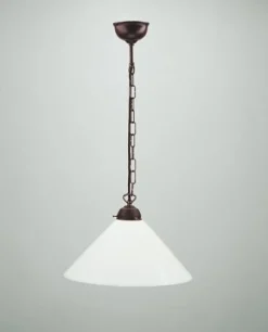 Hängelampen|Bürolampen*Berliner Messingleuchten Antike Hängelampe rund Ø35 cm E27 Messing Glas blendarm