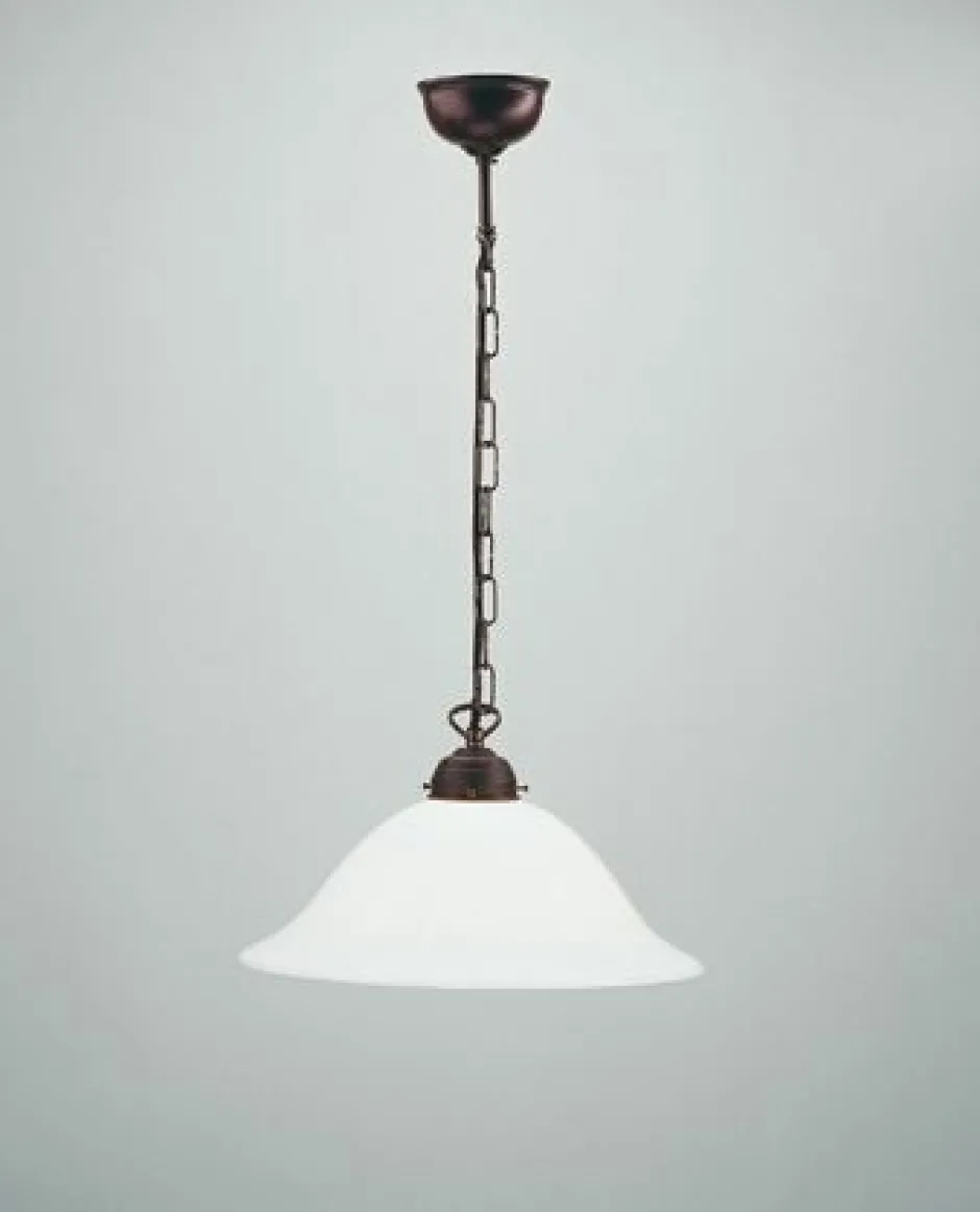 Berliner Messingleuchten Antike Pendelleuchte Glas Messing Ø35 cm E27 blendarm< Hängelampen|Bürolampen