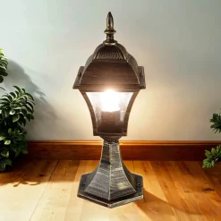 Rabalux Antike Sockellampe Außen TOSCANA E27 Gold IP43< Rustikale Lampen|Wegeleuchten