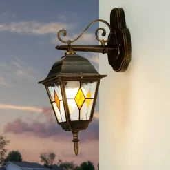 Rustikale Lampen|Rustikale Außenleuchten*Easylight Antike Wandlampe Außen Kupfer SALZBURG wetterfest