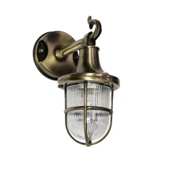 Rustikale Lampen|Metall Lampen*Lido Antike Wandlampe Echt Messing für Außen SANTORIN