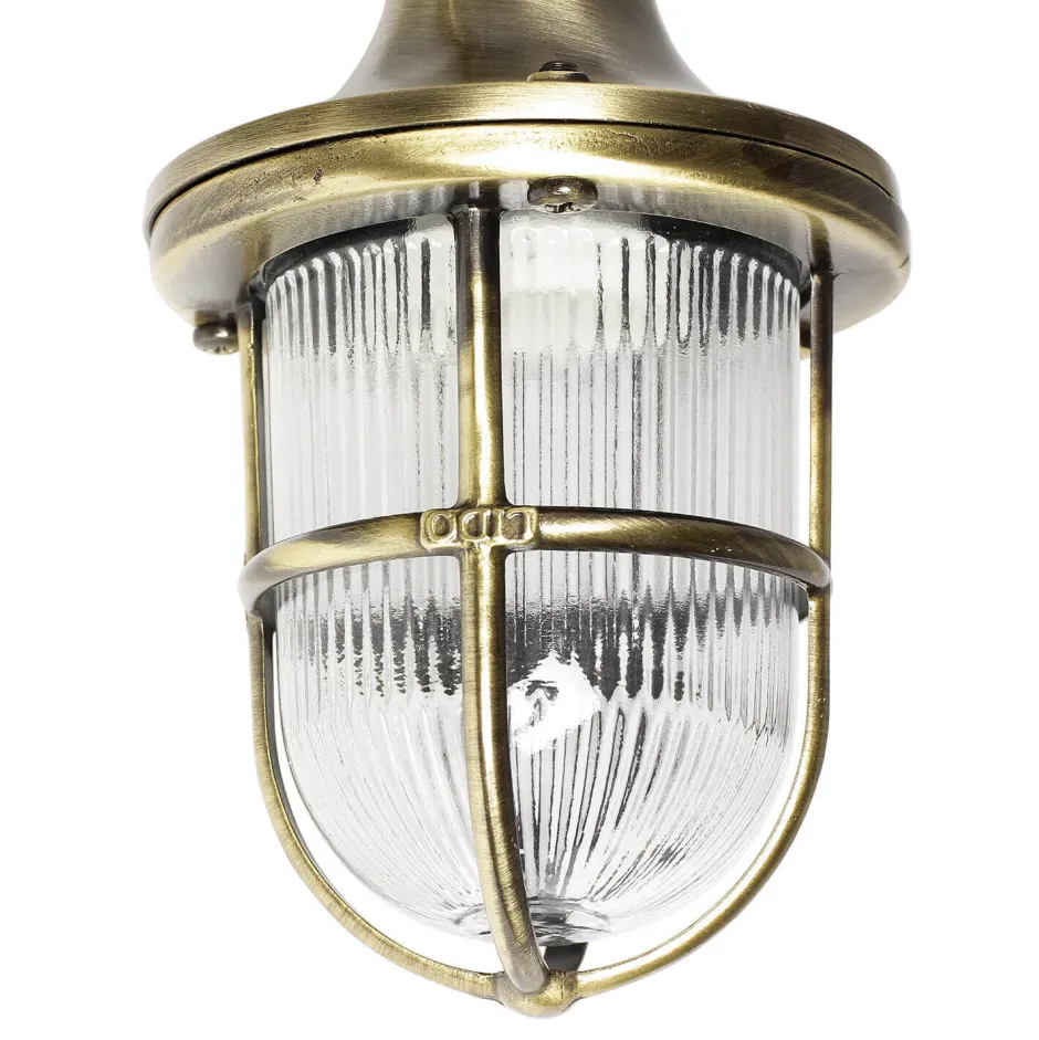 Rustikale Lampen|Metall Lampen*Lido Antike Wandlampe Echt Messing für Außen SANTORIN