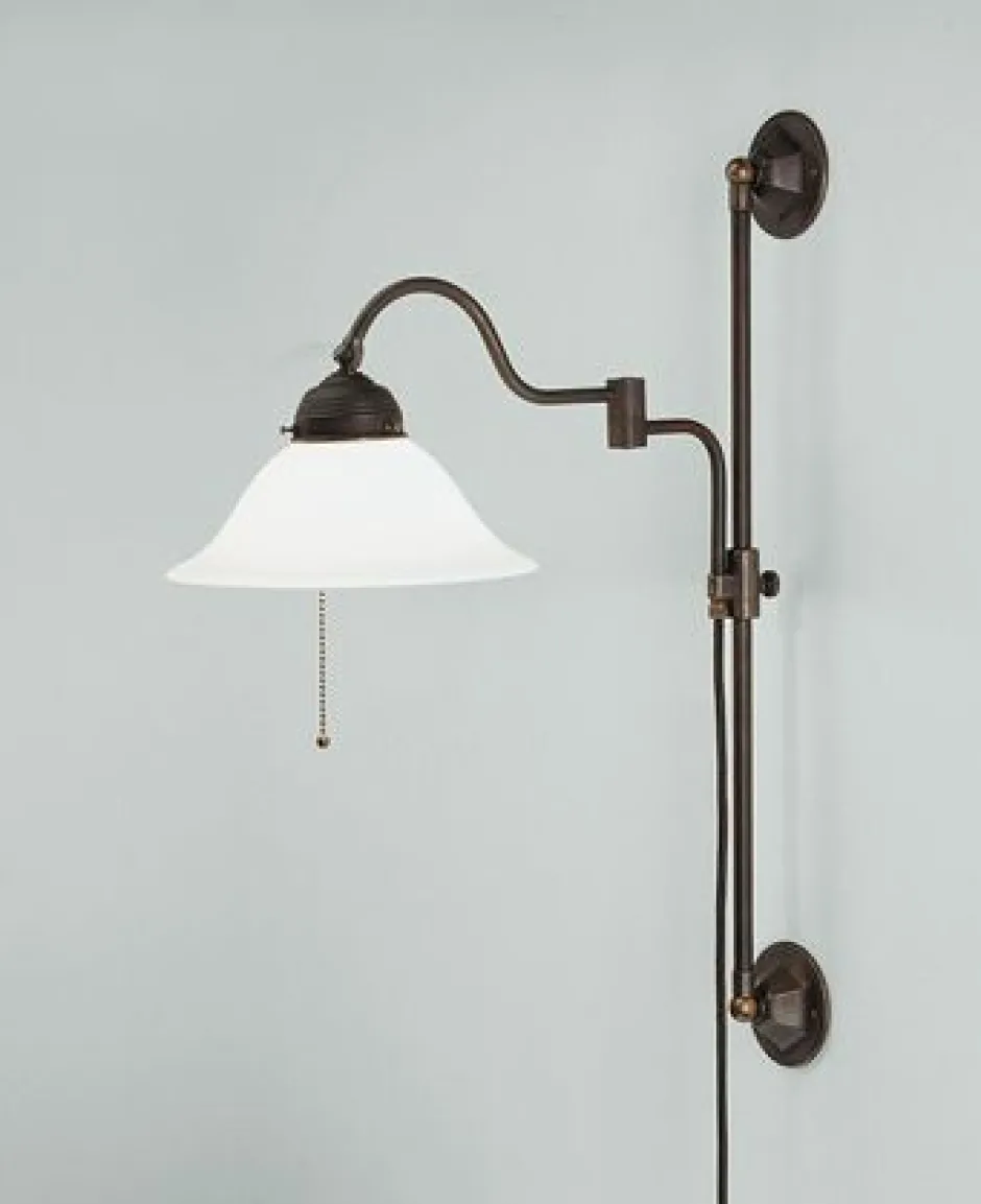 Berliner Messingleuchten Antike Wandlampe Messing Glas Kabel Stecker Schalter< Wohnzimmerlampen|Küchenlampen