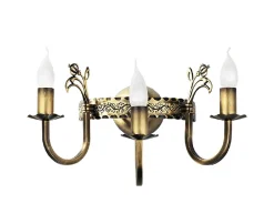 Jupiter Antike Wandleuchte Metall in Messing E14 3-flmg Rustikal< Wandleuchten|Rustikale Lampen