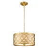 Wohnzimmerlampen|Stofflampen*Elstead Arabesque Deckenleuchte ALADYN Blattgold Antik rund