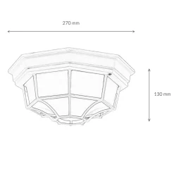 Rustikale Lampen|Feuchtraumleuchten*Easylight Außen Deckenleuchte E27 wetterfest Ø27cm MILANO