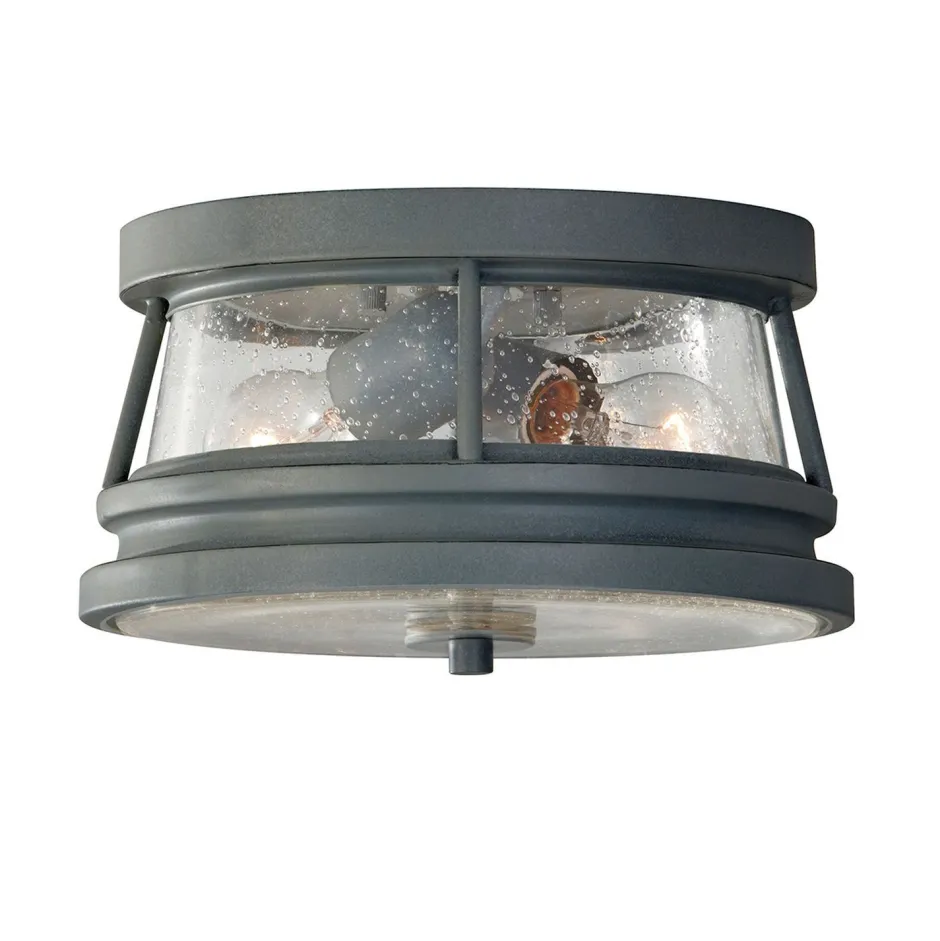 Elstead Außen Deckenleuchte SAMMY Grau antik Glas IP44< Rustikale Lampen|Vintage Lampen