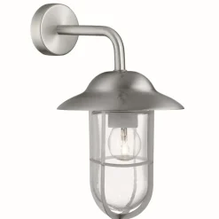 Außenleuchten Antik|Außenwandleuchten*Searchlight Außen Gartenlampe maritim Silber satiniert