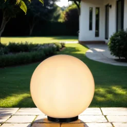 SU-MA Außen Kugellampe Ø30 cm Weiß IP44 E27< Metall Lampen|Kugellampen