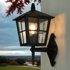 Elstead Außen Laterne Schwarz Aluminium IP43 Rustikal LUDGER< Rustikale Lampen|Vintage Lampen