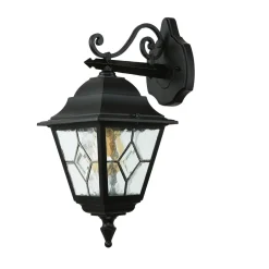 Rustikale Lampen|Vintage Lampen*Elstead Außen Laterne Schwarz Rustikal IP43 Haustür Hof