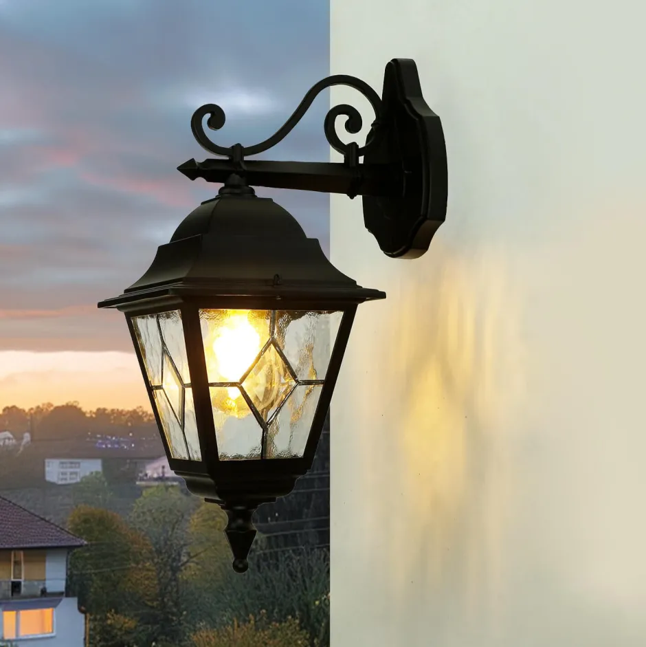 Rustikale Lampen|Vintage Lampen*Elstead Außen Laterne Schwarz Rustikal IP43 Haustür Hof