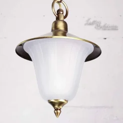 Außenleuchten Antik|Rustikale Lampen*Lido Außen Pendelleuchte aus Echt-Messing Ø20cm ANDROS
