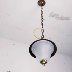 Außenleuchten Antik|Rustikale Lampen*Lido Außen Pendelleuchte aus Echt-Messing Ø20cm ANDROS