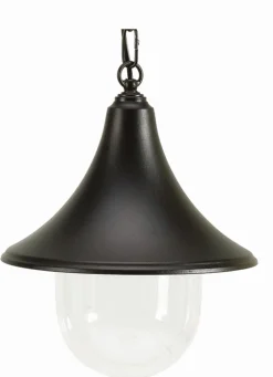 Außenleuchten Antik|Rustikale Lampen*Lido Außen Pendelleuchte Schwarz Ø25cm rund IP43 Rustikal