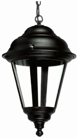 Rustikale Lampen|Hängeleuchten Außen*Lido Außen Pendelleuchte Schwarz E27 witterungsbeständig