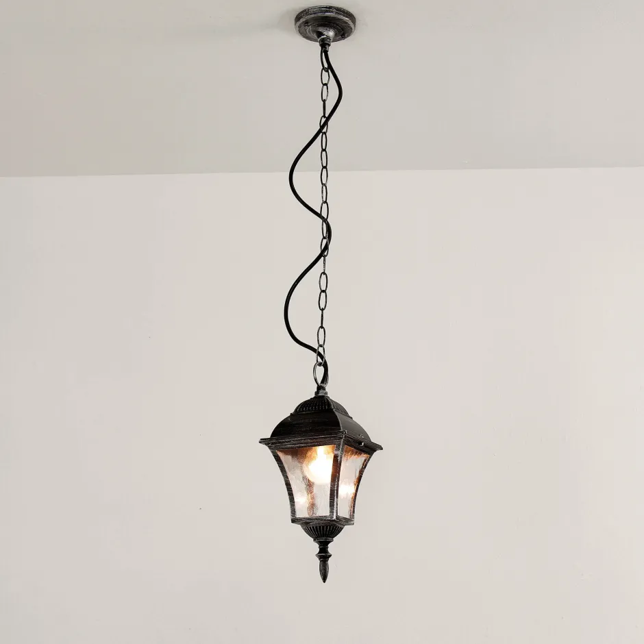 Rustikale Lampen|Hängeleuchten Außen*Rabalux Außen Pendelleuchte Silber Antik regenfest TOSCANA