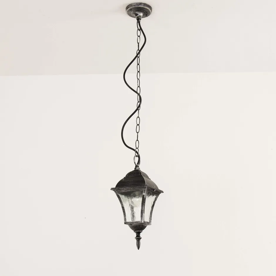 Rustikale Lampen|Hängeleuchten Außen*Rabalux Außen Pendelleuchte Silber Antik regenfest TOSCANA