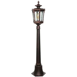 Rustikale Lampen|Wegeleuchten*Nowodvorski Außen Stehlampe Bronze Antik Ornament Glas E27 AMUR