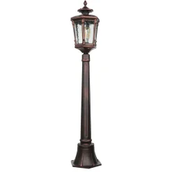 Rustikale Lampen|Wegeleuchten*Nowodvorski Außen Stehlampe Bronze Antik Ornament Glas E27 AMUR