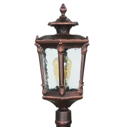 Rustikale Lampen|Wegeleuchten*Nowodvorski Außen Stehlampe Bronze Antik Ornament Glas E27 AMUR
