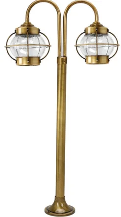 Außenleuchten Antik|Außenleuchten Messing*Lido Außen Stehlampe Messing Maritim H:85cm Garten