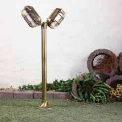 Lido Außen Stehleuchte Antik 2-flmg aus Echt-Messing< Außenleuchten Antik|Rustikale Außenleuchten