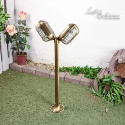 Lido Außen Stehleuchte Antik 2-flmg aus Echt-Messing< Außenleuchten Antik|Rustikale Außenleuchten