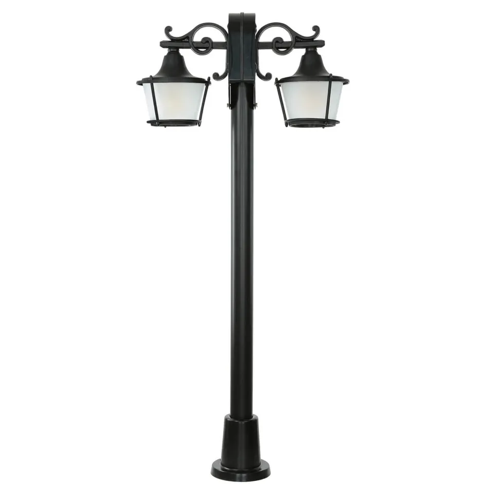 Rustikale Lampen|Wegeleuchten*Lido Außen Stehleuchte Schwarz 2-flmg rustikal OTHONOI