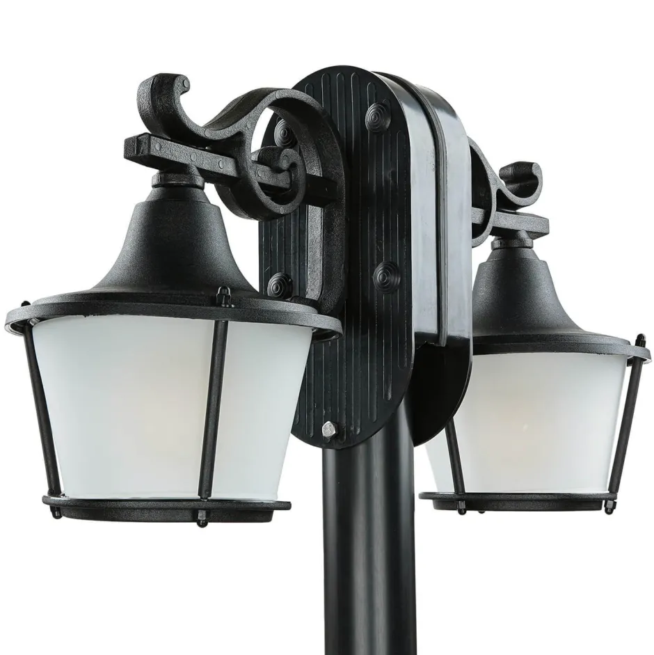 Rustikale Lampen|Wegeleuchten*Lido Außen Stehleuchte Schwarz 2-flmg rustikal OTHONOI