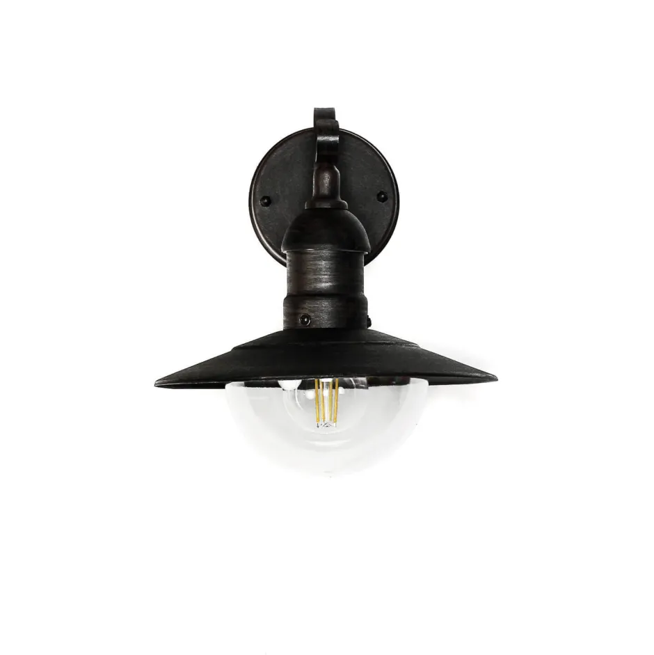 Rustikale Lampen|Rustikale Außenleuchten*Harms Import Außen Wandlampe Antik Gold OSLO rustikal wetterfest