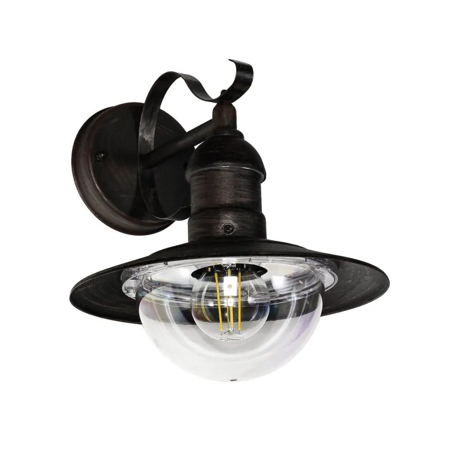 Rustikale Lampen|Rustikale Außenleuchten*Harms Import Außen Wandlampe Antik Gold OSLO rustikal wetterfest