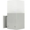 SU-MA Außen Wandlampe eckig in Silber IP44 E27 AWERNE< Außenwandleuchten|Metall Lampen