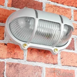 Rustikale Lampen|Metall Lampen*Lido Außen Wandlampe Grau aus Echt-Messing SKIATHOS