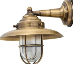 Lido Außen Wandlampe Messing Glas Maritim IP43 Hof Haus< Außenleuchten Antik|Außenleuchten Messing