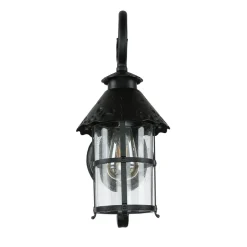 Metall Lampen|Rustikale Lampen*SU-MA Außen Wandlampe Schwarz regenfest Rustikal TOURNAI