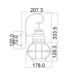 Elstead Außen Wandlampe Vintage IP44 33,4 cm hoch wetterfest< Außenwandleuchten|Gartenlaternen