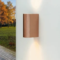 Moderne Lampen|Moderne Außenleuchten*Harms Import Außen Wandleuchte AALBORG in Kupfer Up Down