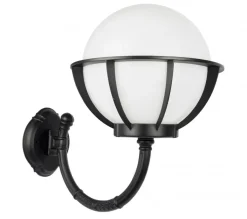 SU-MA Außen Wandleuchte Kugel Schirm Schwarz Weiß IP43< Außenwandleuchten|Vintage Lampen