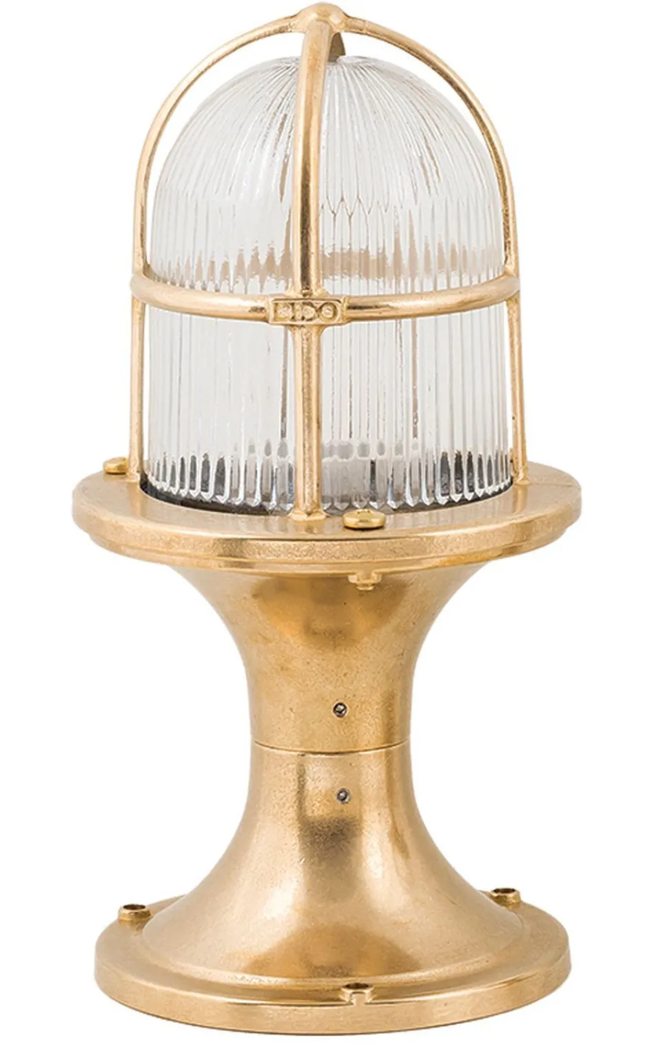 Außenleuchten Antik|Außenleuchten Messing*Lido Außen Wegbeleuchtung Messing Riffelglas H:28cm IP54