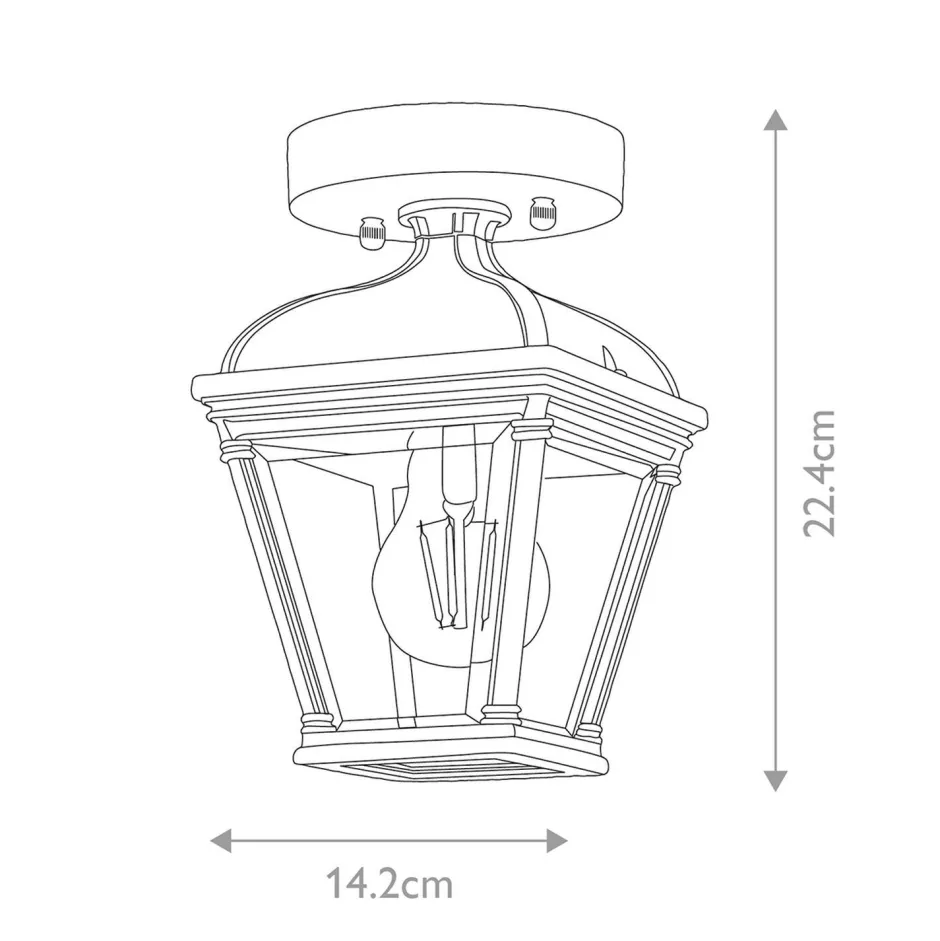 Elstead Außenlampe E27 IP44 Vintage Decke Eingang CHELTENHAM< Metall Lampen|Vintage Lampen