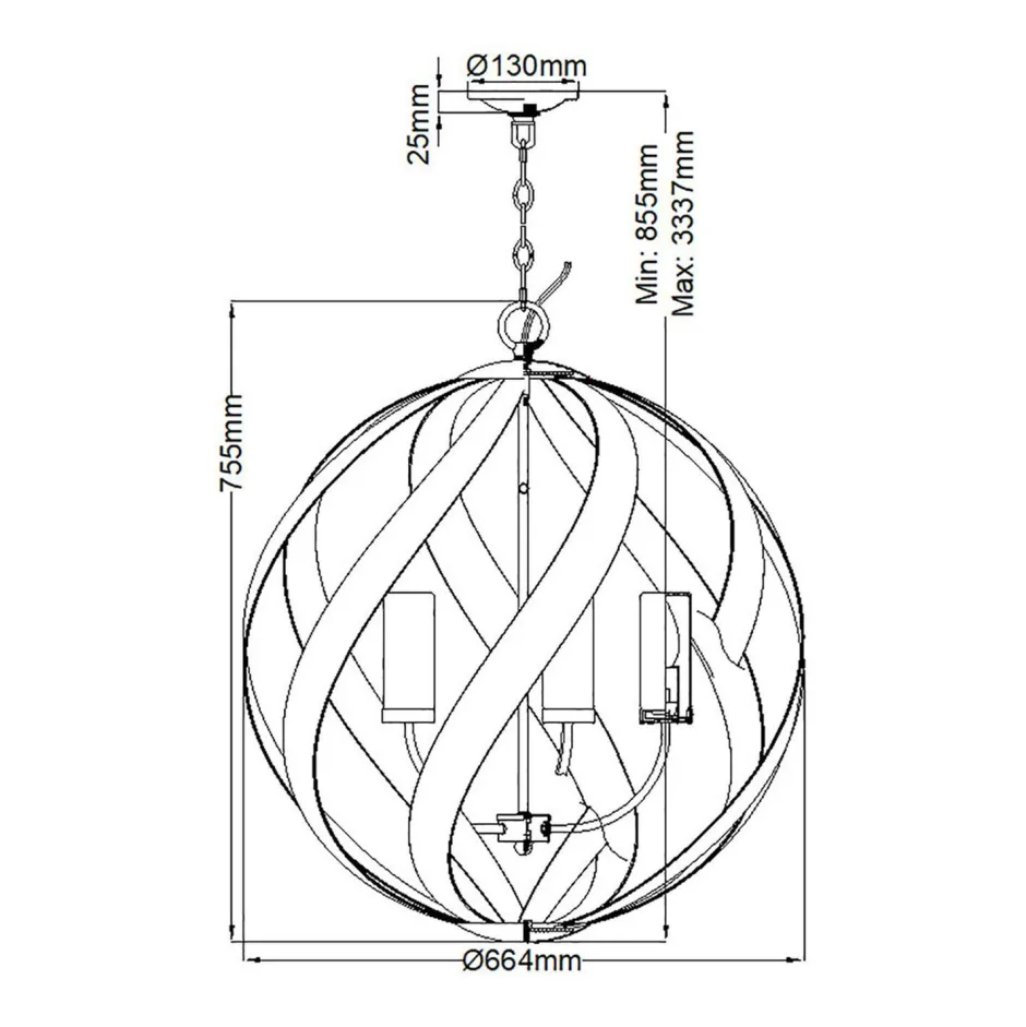 Elstead Außenlampe hängend Ø 66 cm groß höhenverstellbar IP44 E14< Kugellampen|Rustikale Lampen