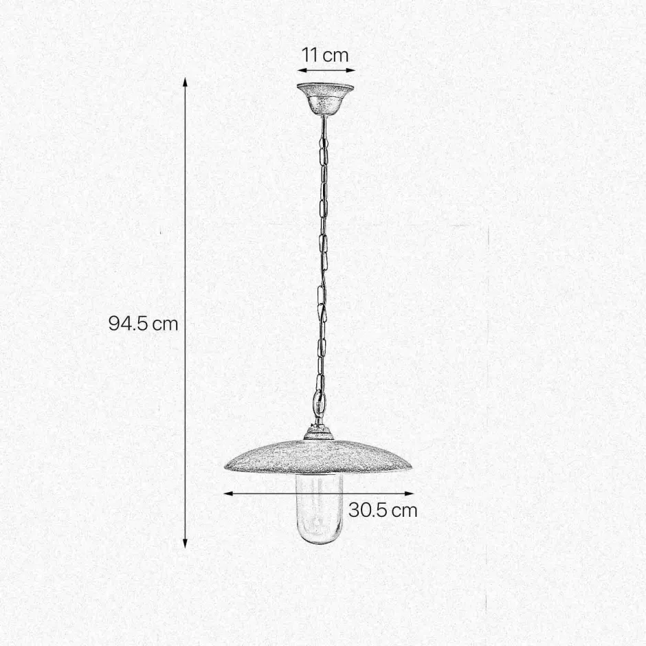 Giovanni Battista Außenlampe hängend IP44 E27 Ø 30,5 cm Echt-Messing< Außenleuchten Antik|Außenleuchten Messing