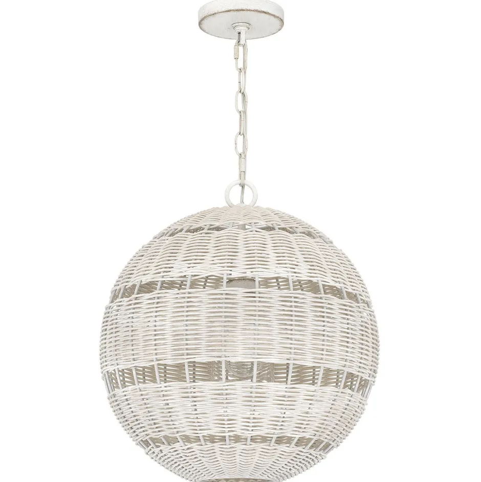 Metall Lampen|Rustikale Lampen*Elstead Außenlampe hängend Korbschirm E27 IP44 Ø 40,5 cm Weiß Antik